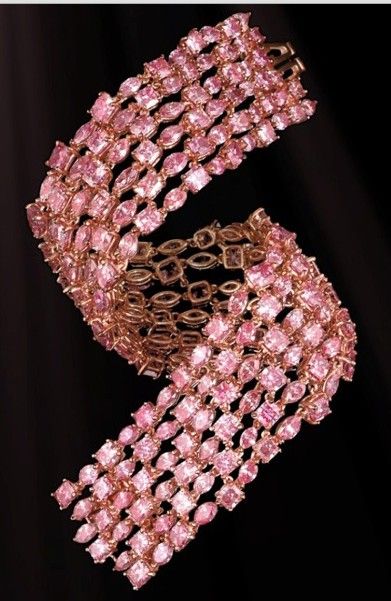 Pink Diamond Bracelet-Features 204 superbly cut Natural Pink Diamonds, stones or...