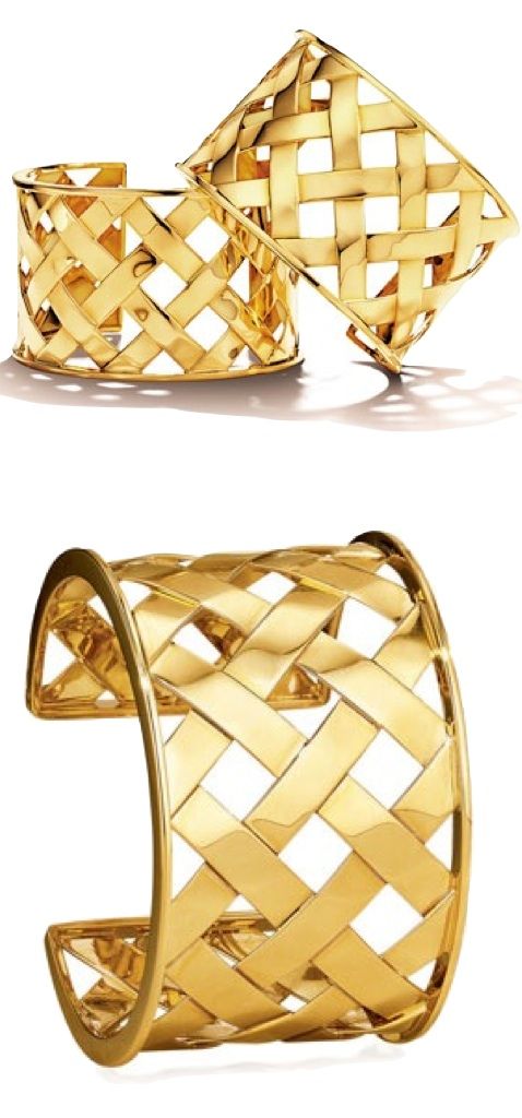 Verdura Yellow Gold Crisscross Cuff Bracelets 2015