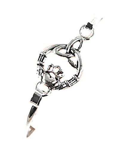 Irish Claddagh Bracelet BD Bangle Hook Closure Silver Ton... www.amazon.com/...