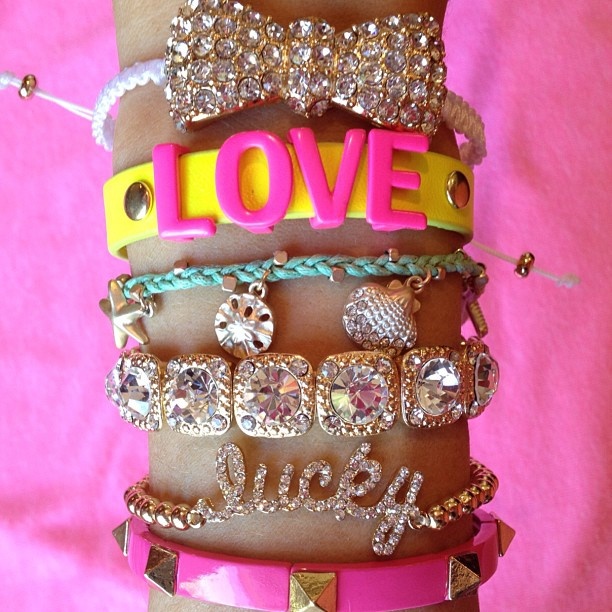 Love multi layered bracelets especially with bright colors