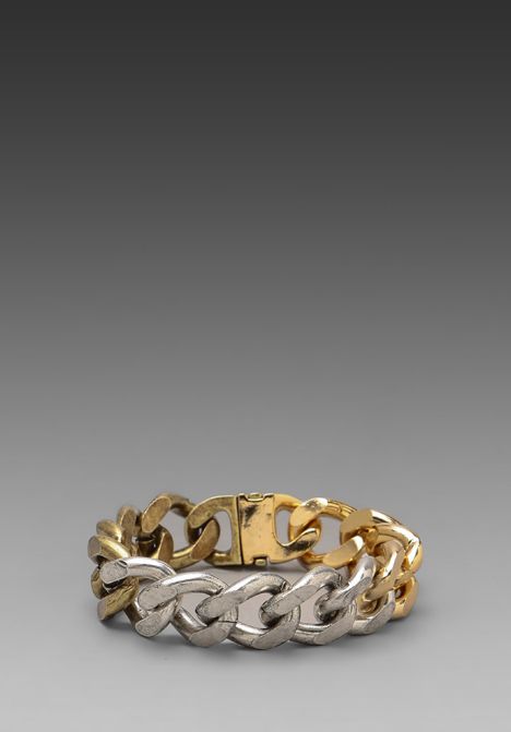 Luv AJ Ombre Chain Bracelet in Metallic Silver