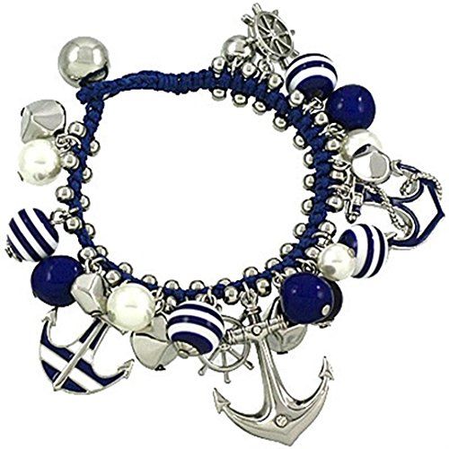 Nautical Charm Bracelet D1 Blue White Bead Simulated Pear... www.amazon.com/...