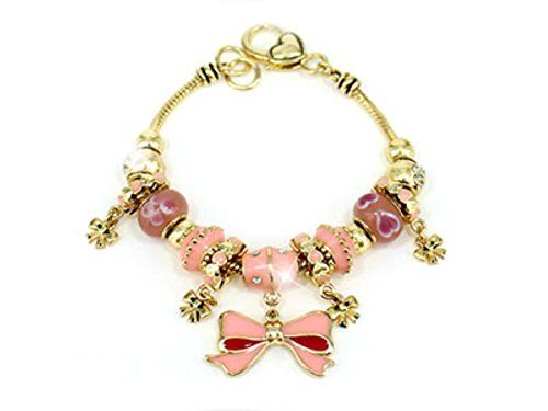 Pink Ribbon Bow Charm Bracelet D13 Crystal Breast Cancer ... www.amazon.com/...