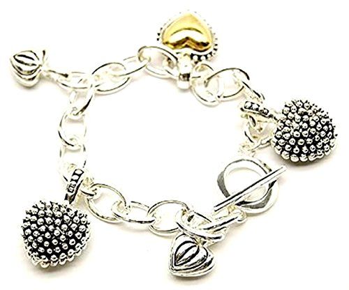 Puffed Heart Charm Bracelet CX 3D Assorted Designer Style... www.amazon.com/...