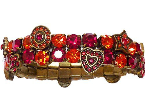 Red Stretch Bracelet D12 Crystal Heart Star Flower Shapes... www.amazon.com/...