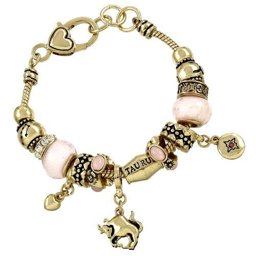 Taurus Charm Bracelet Zodiac D2 Bull April 21 May 20 Pink…