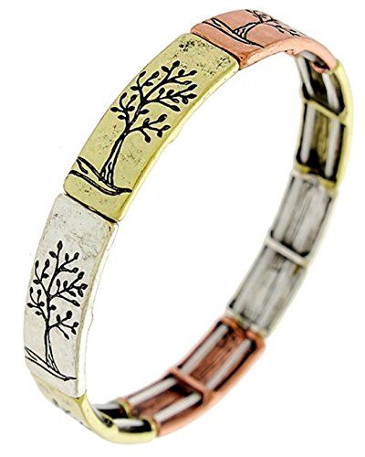 Tree of Life Bracelet BN Stretch Silver Copper Gold Tone ... www.amazon.com/...