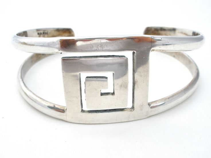 1970's Mexican Sterling Silver Cuff Bracelet Vintage Fashion Jewelry Handmade #T...