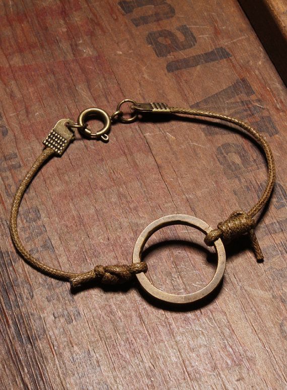 Bracelet for men - Vintage brass ring