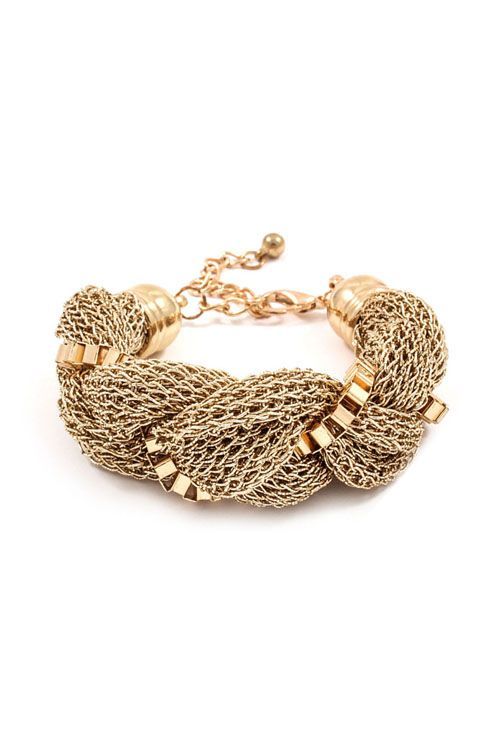 Gold Mesh Bracelet - $46
