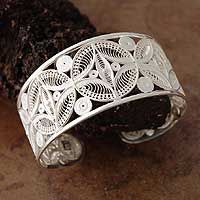 Silver filigree cuff bracelet, 'Medallions' from @NOVICA, They help #artisans su...
