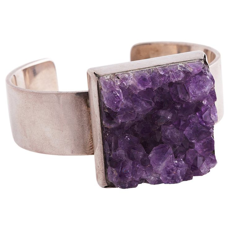 Sterling Silver and Amethyst Bracelet by Bent Knudsen | From a unique collection...