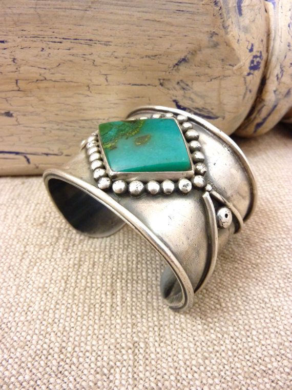 Vintage Navajo Wide Sterling Silver Cuff by poohscornerotheworld, $375.00