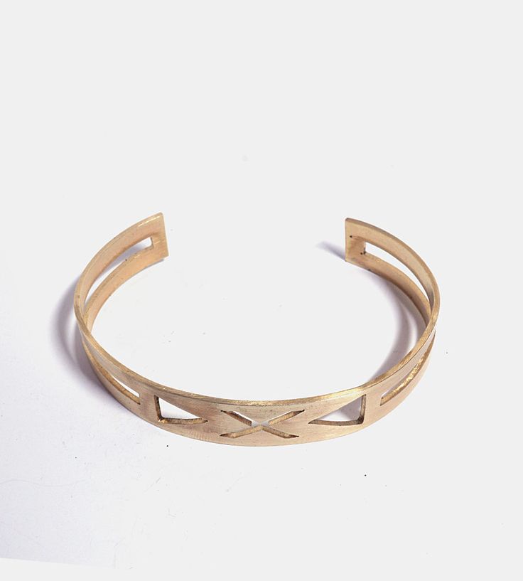 X Pattern Brass Cuff Bracelet by Geoflora Jewelry on Scoutmob