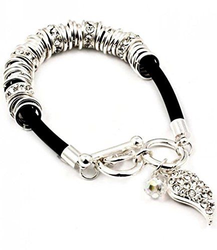 Unique Angel Wing Bracelet Clear Crystal BE Rondelle Bead... www.amazon.com/...