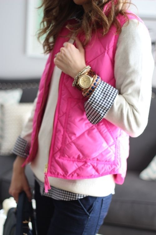 Winter Outfit With Sleeveless Pink Jacket For Ladies Click the picture to see mo...