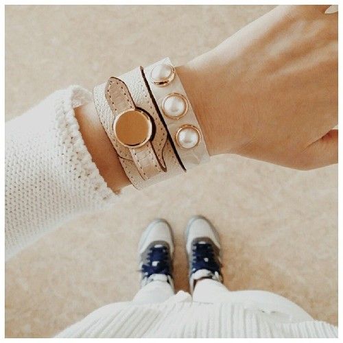 all white outfit! leather bracelets #chaikim