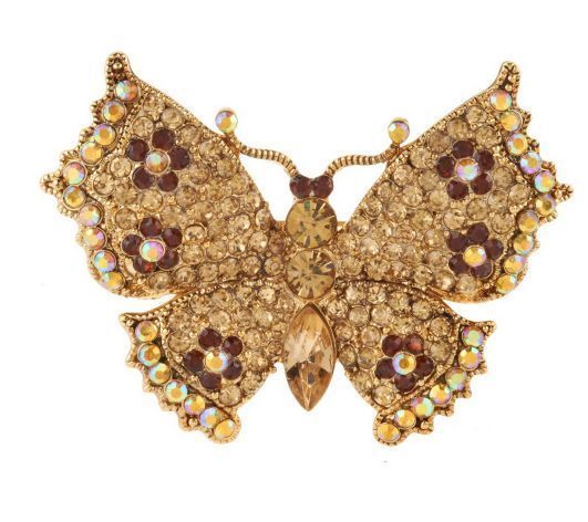 Joan Rivers Pave' Crystal Butterfly Pin Brooch 2 1 4