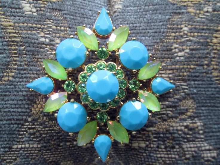 Joan Rivers Signed Brooch Turquoise Green | eBay