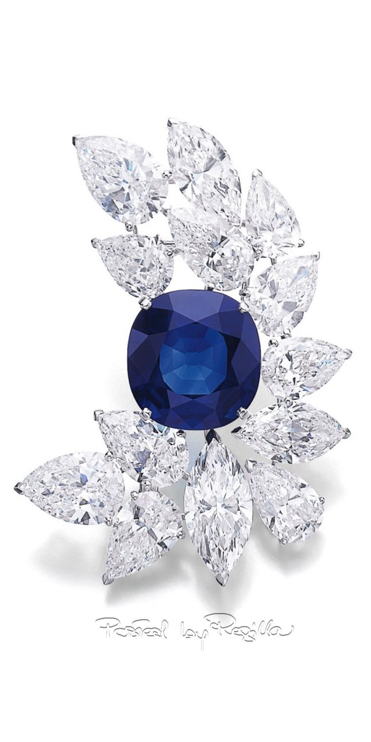 Regilla ⚜ sapphire and diamond brooch, Cartier
