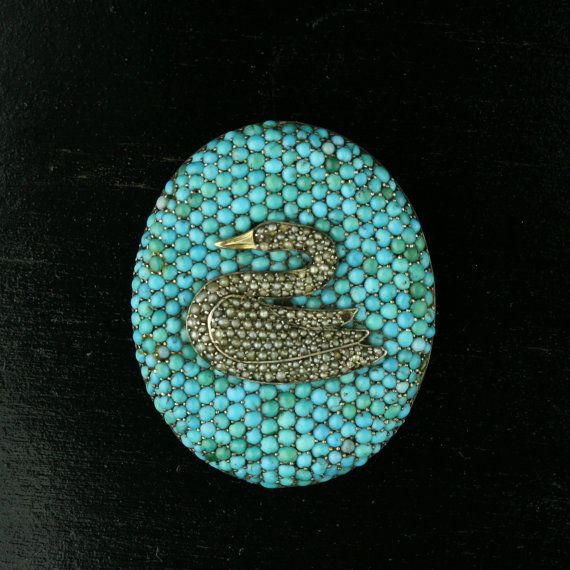 This Victorian swan brooch is absolutely stunning. Wow.