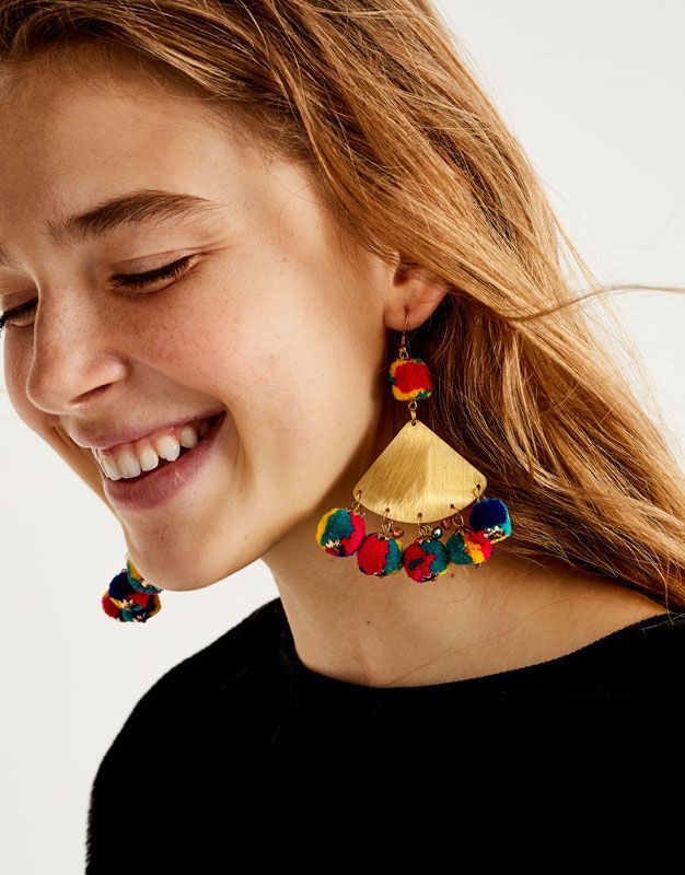Earrings : Aretes - Bisutería - Accesorios - Mujer - PULL&BEAR Mexico |♢F&I♢ ZepJewelry.com | Home of jewelry inspiration, ideas, trends to shop right now