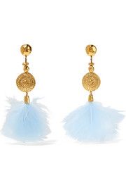 Aurélie Bidermann - Cités d'Or gold-plated feather clip earrings ♦F&I♦