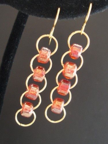 Bead chain earrings #handmade #jewelry #beading/Not so much as earrings, but I t...