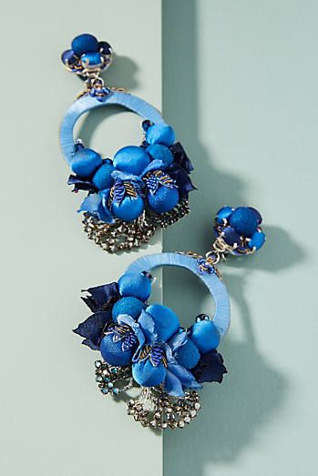 Cobalt Flower Drop Earrings |♦F&I♦