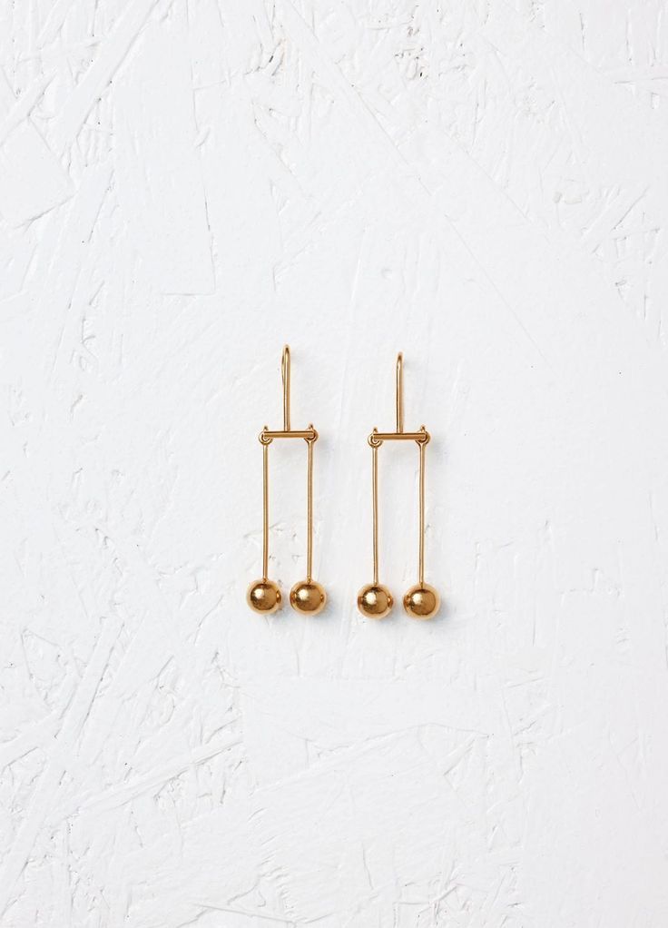 Céline Dot Mobile Earrings in Brass