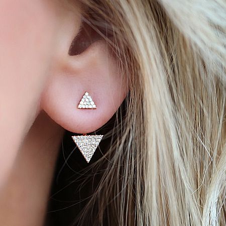 Diamond Double Triangle Ear Jacket
