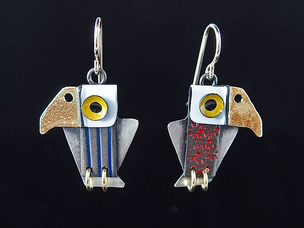 Fun filled earrngs. Young Americans Earrings by Lisa and Scott Cylinder: Metal E...