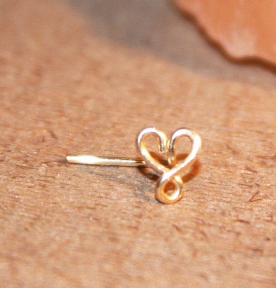 Infinity Heart Nose Stud Free Shipping by BirchBarkDesign on Etsy, $9.95