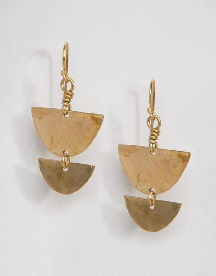 Earrings : Made Shield Drop Earrings - Gold - ZepJewelry.com | Home of ...