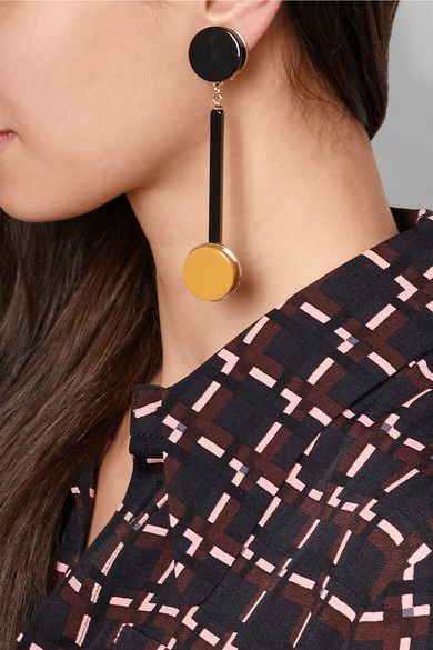 Marni | Gold-plated acrylic clip earrings | NET-A-PORTER.COM