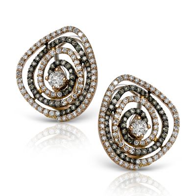 Midnight Collection - These fabulous 18K white and rose gold earrings are compri...