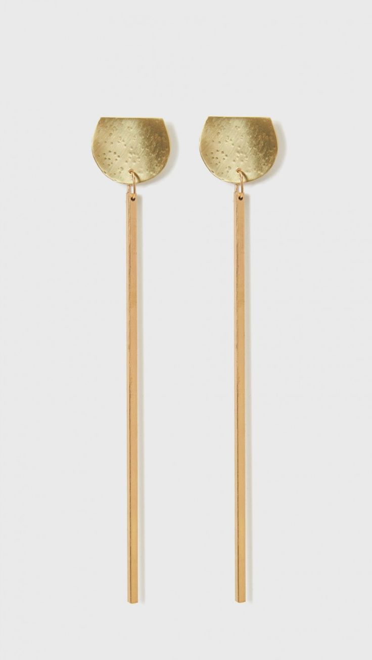 Modern Weaving Stick Earrings in Gold | The Dreslyn