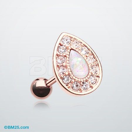 Rose Gold Opal Avice Cartilage Tragus Earring