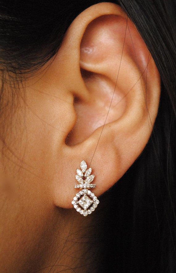 SALE 10% OFF Small Diamond Earrings. 0.45 Ct by AbhikaJewels