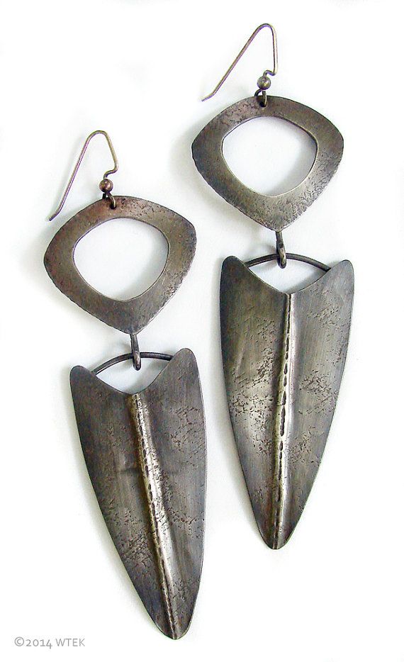 Silver Shield Earrings by WendyEdsallKerwin on Etsy