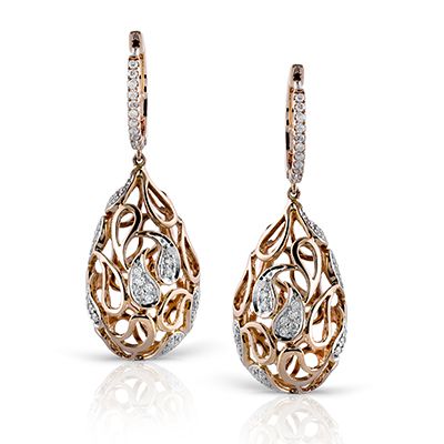 Simon's Gold Collection - These fabulous 18K white and rose gold earrings ar...