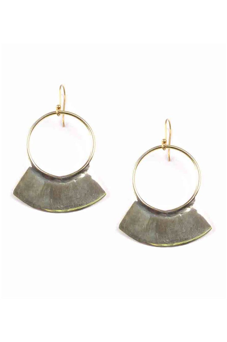 Smooth Paddle Earrings made of lightweight brass that serves as a statement piec...