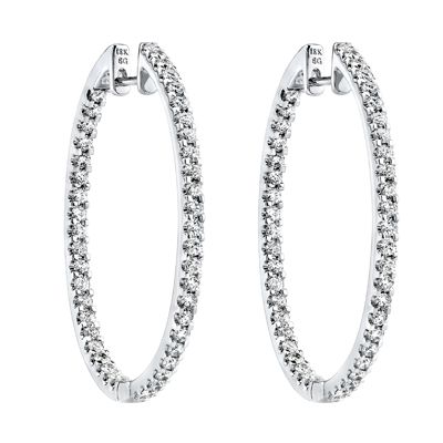 These gleaming 18K white earrings are comprised of 1.30ctw round with Diamonds. ...