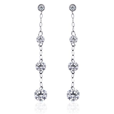 These striking Platinum earrings are comprised of .30ctw round white Diamonds an...