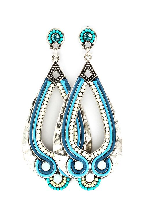 Turquoise Boho Teardrop Earrings
