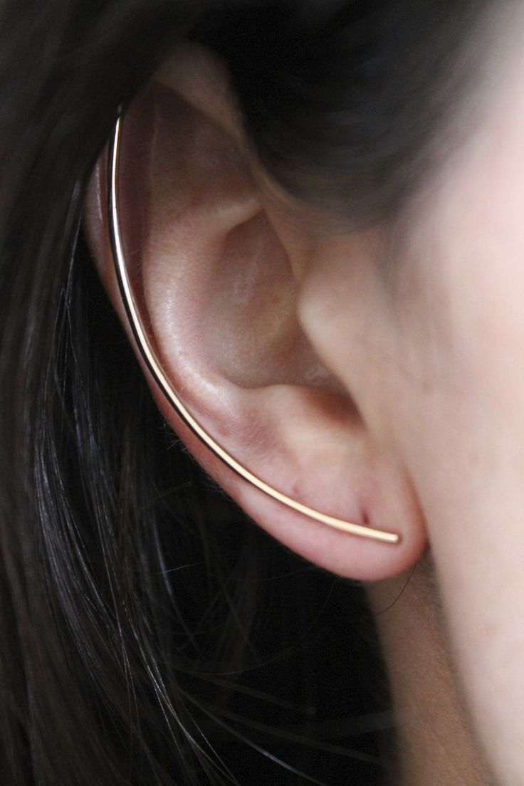 Visibly Interesting: Minimalist long bar ear cuff. For the right or left ear, in...
