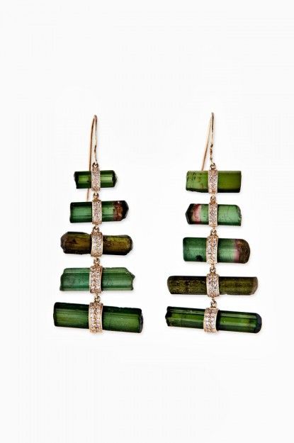 rough tourmaline earrings with what looks like WATERMELON tourmaline which is VE...