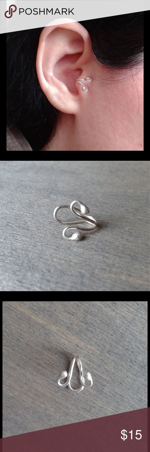 ❗️sale❗️925 silver clip on Tragus ear cuff No piercing needed to wear th...
