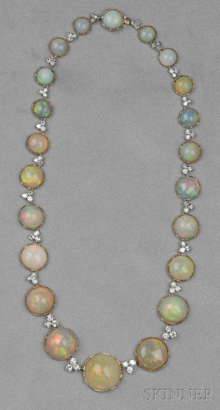 18kt Gold, Opal, and Diamond Necklace x #opalsaustralia