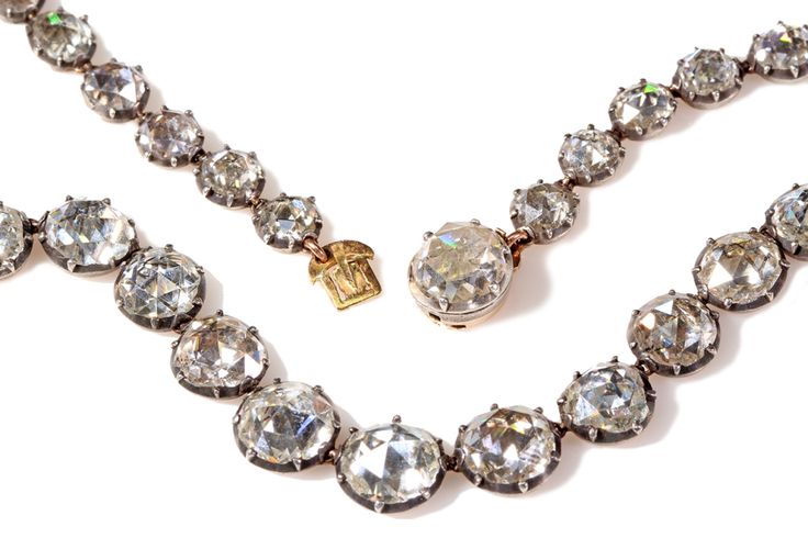 18th Century Rose Cut Diamond Rivière Necklace | From a unique collection of vi...